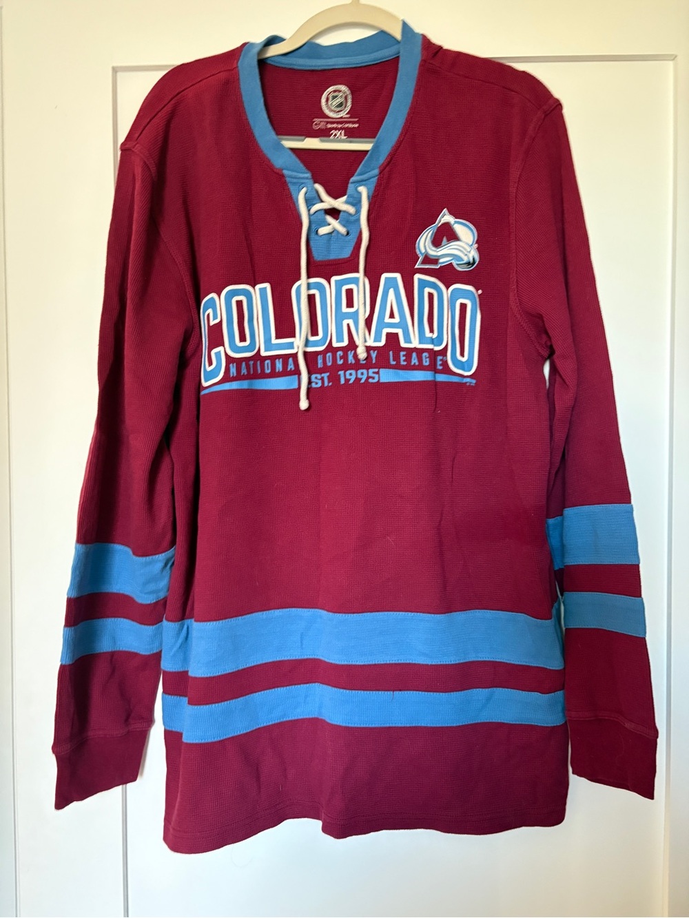 Colorado Avalanche Burgundy Lace-Up Hockey Jersey - Reebok